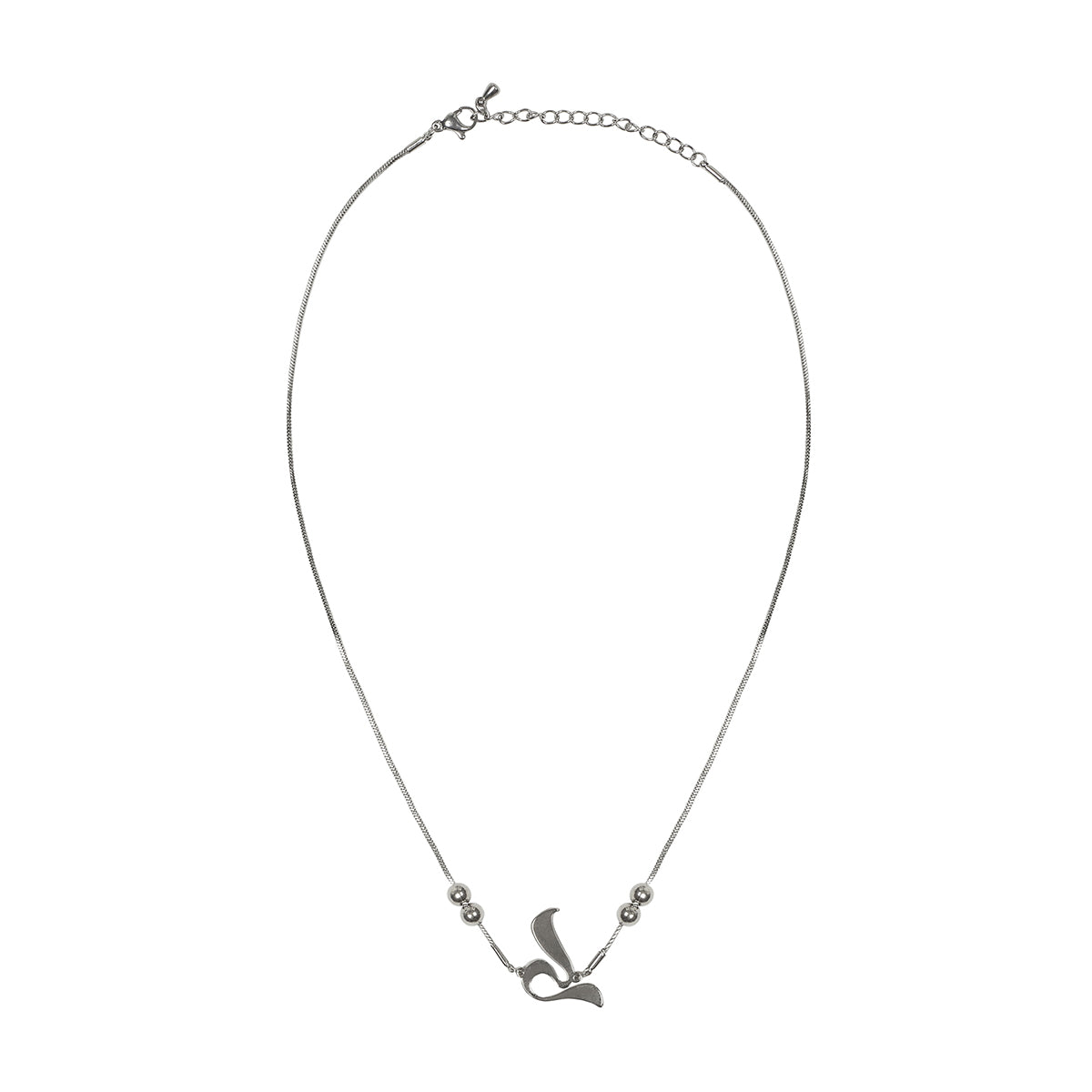 CURVED L NECKLACE (SILVER)