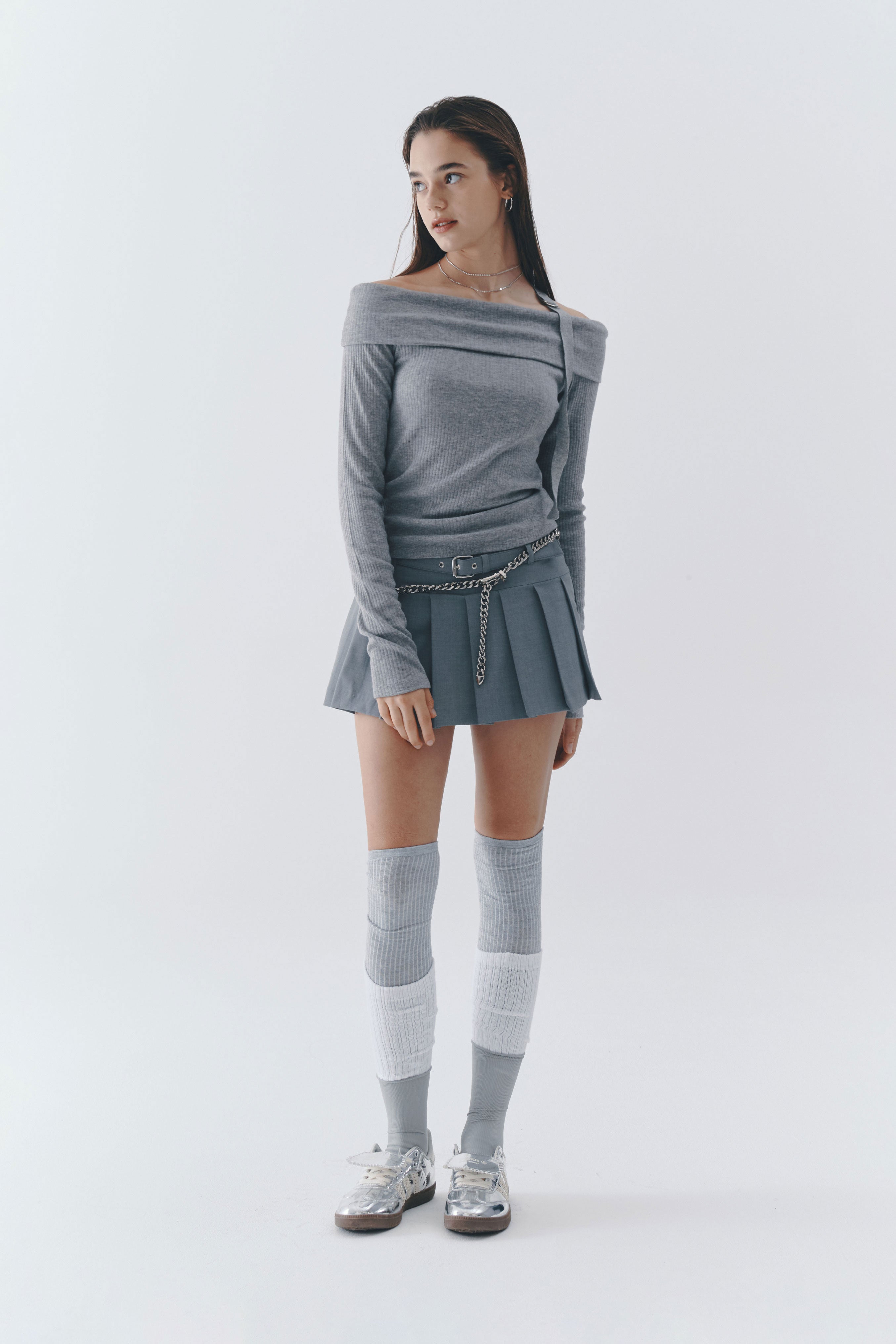 SERENA OFF-SHOULDER KNIT (GREY)