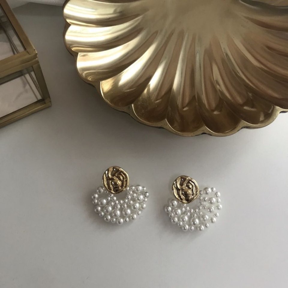 hvl Pearl earrings dress Guest drop earrings piercing