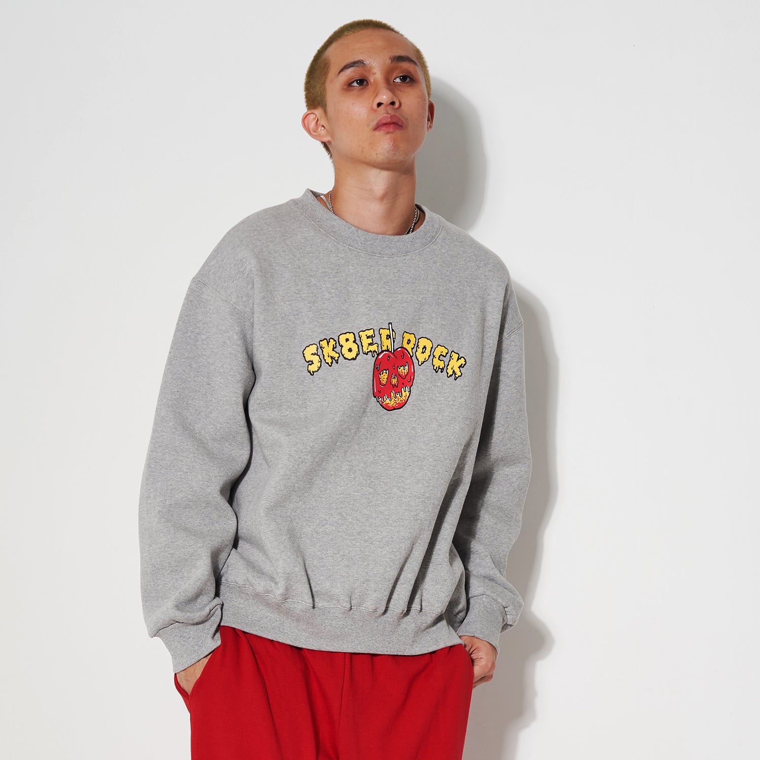 SKULL CHERRY SWEAT SHIRT GRAY