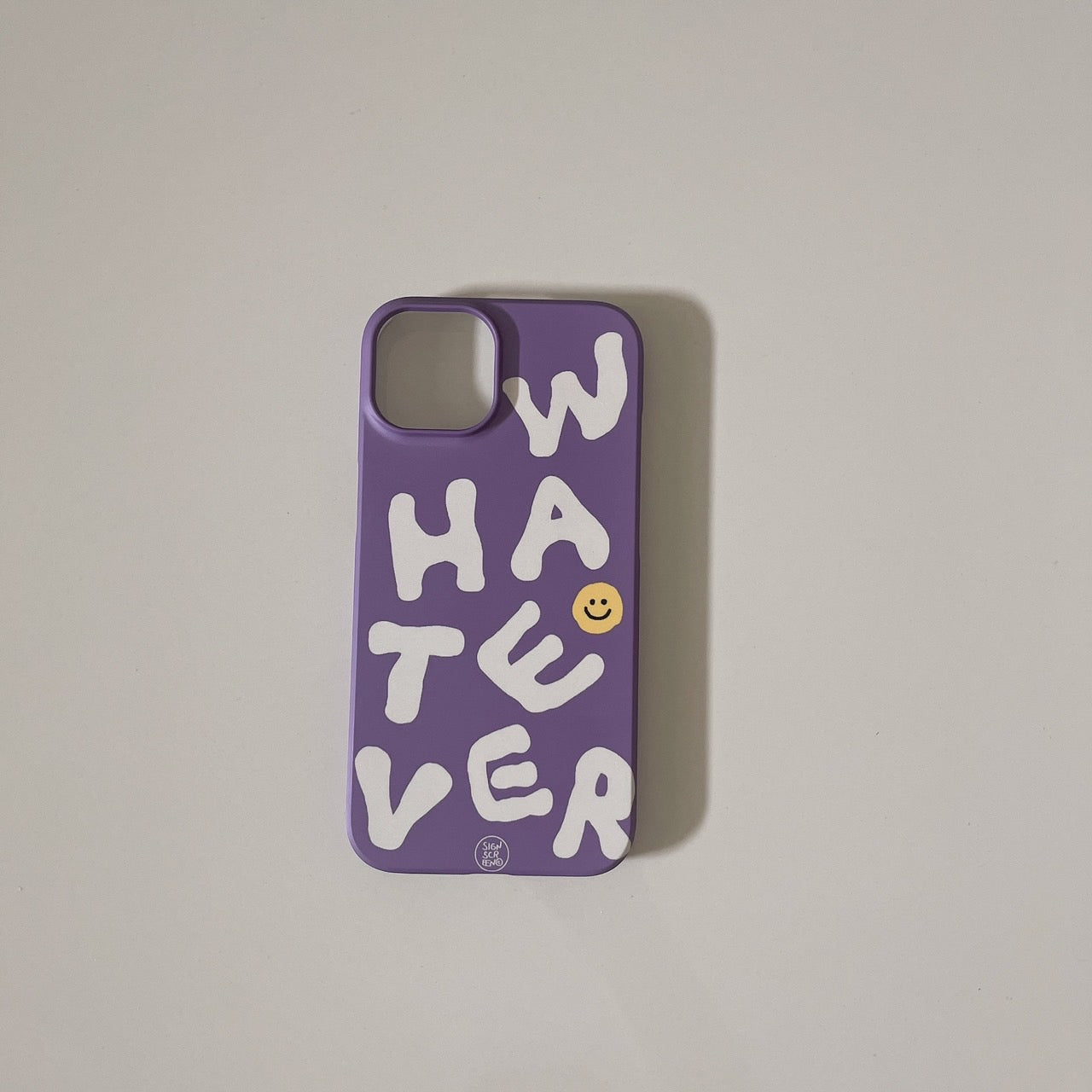 Whatever case design iPhone case (PURPLE+YELLOW smiley)