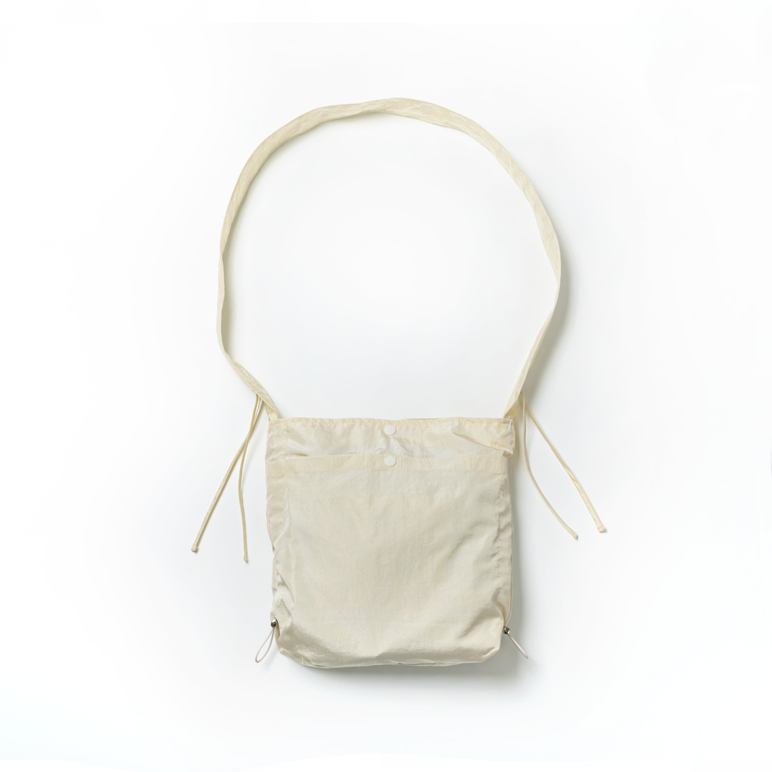 NYLON SHIRRING CROSS BAG(CREAM)