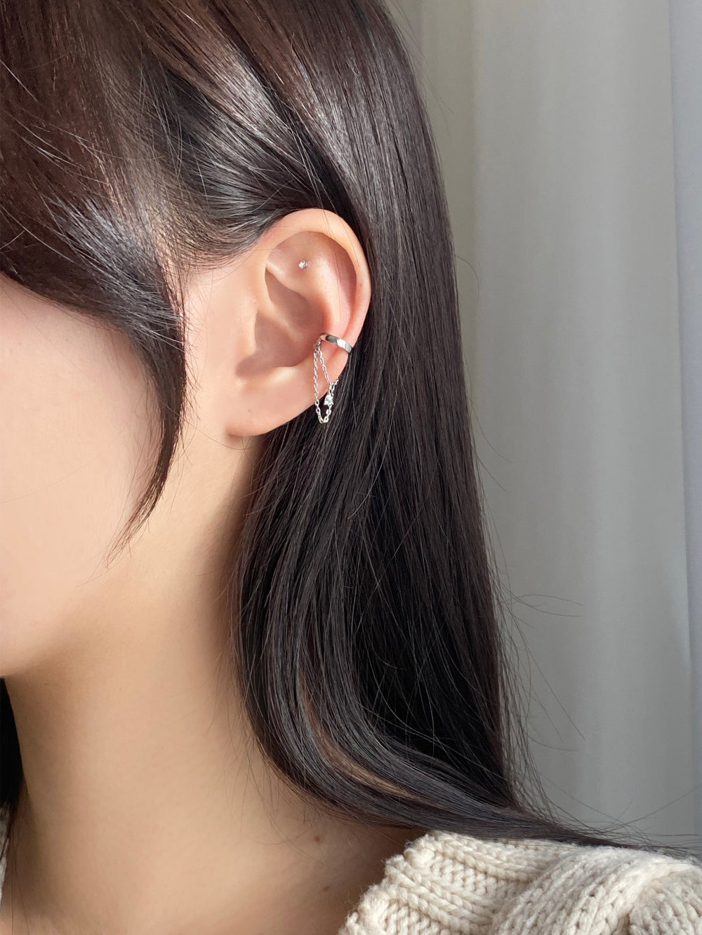 Bell chain ear cuff / 3 color 