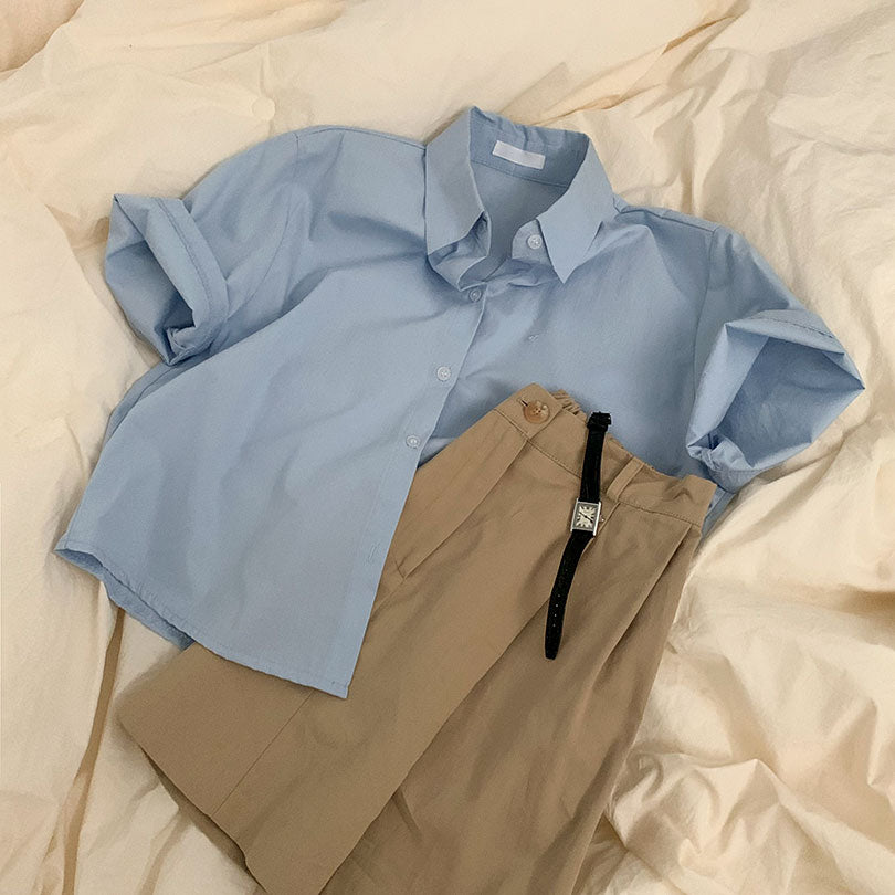 Solid Tone Buttoned Front Shirt