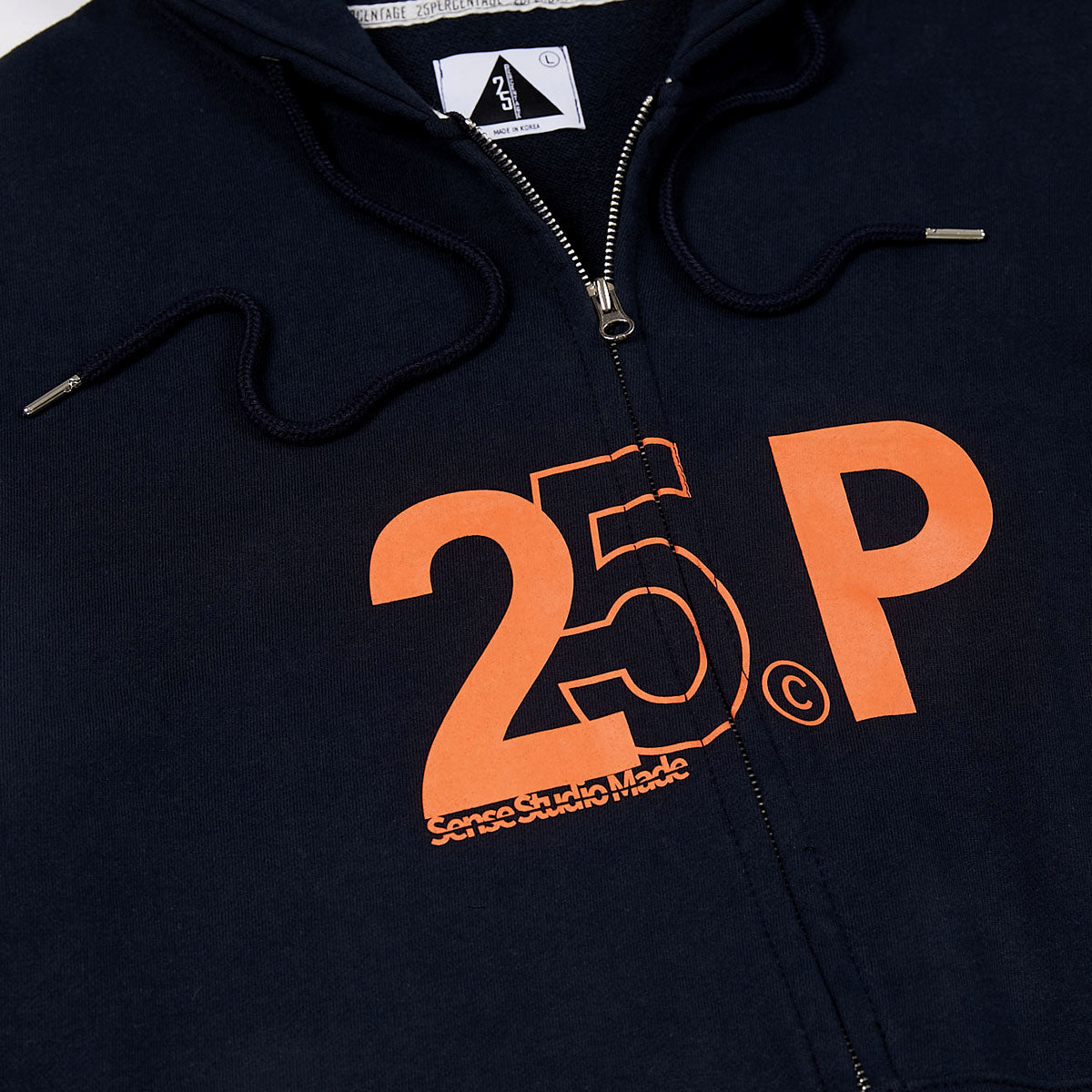 25P SENSE LOGO HOOD ZIP UP_NAVY