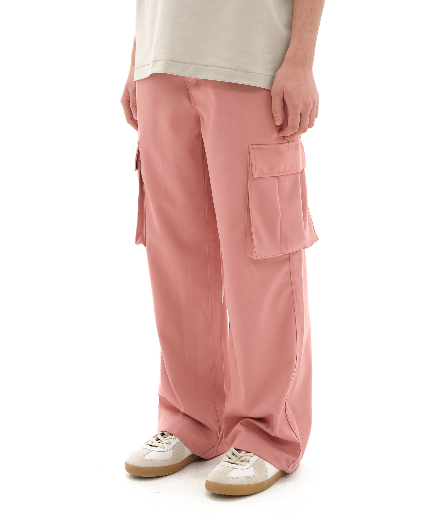 Cargo Pocket Wide Slacks_Pink