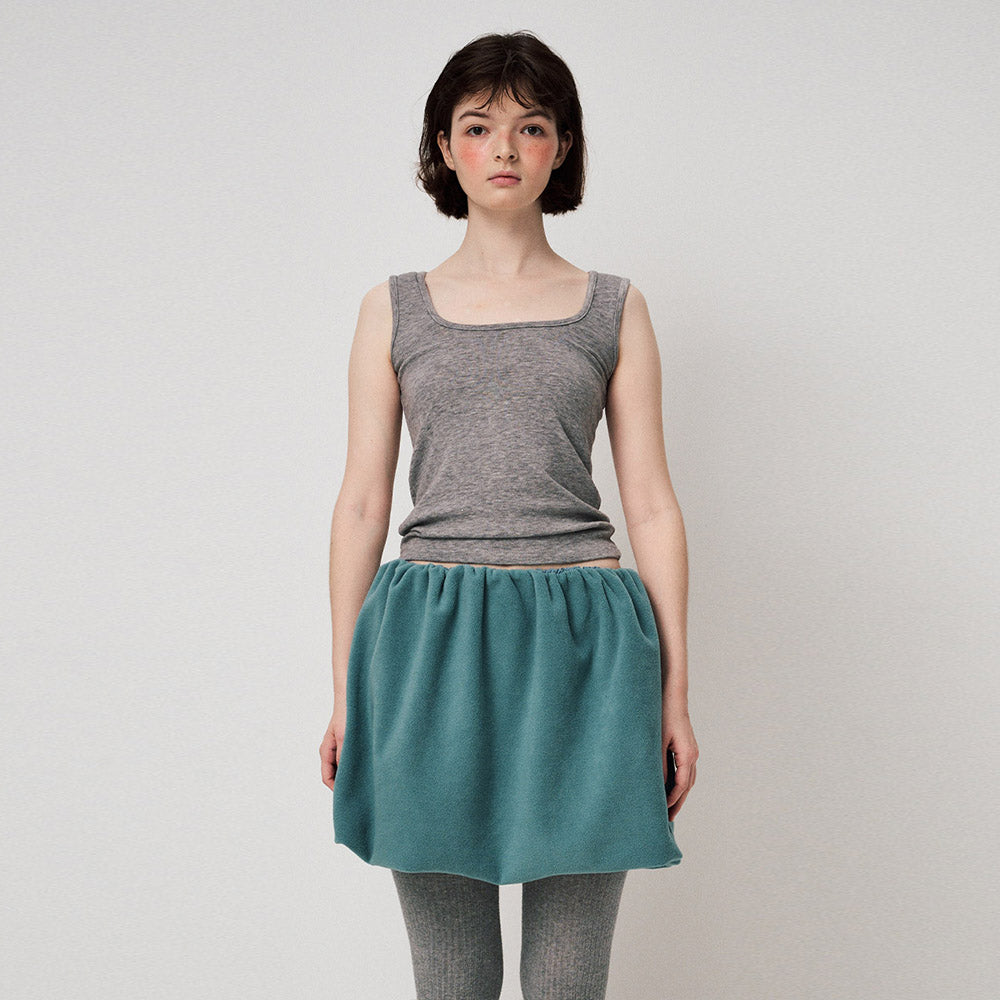 FLEECE VOLUME SKIRT, BLUE