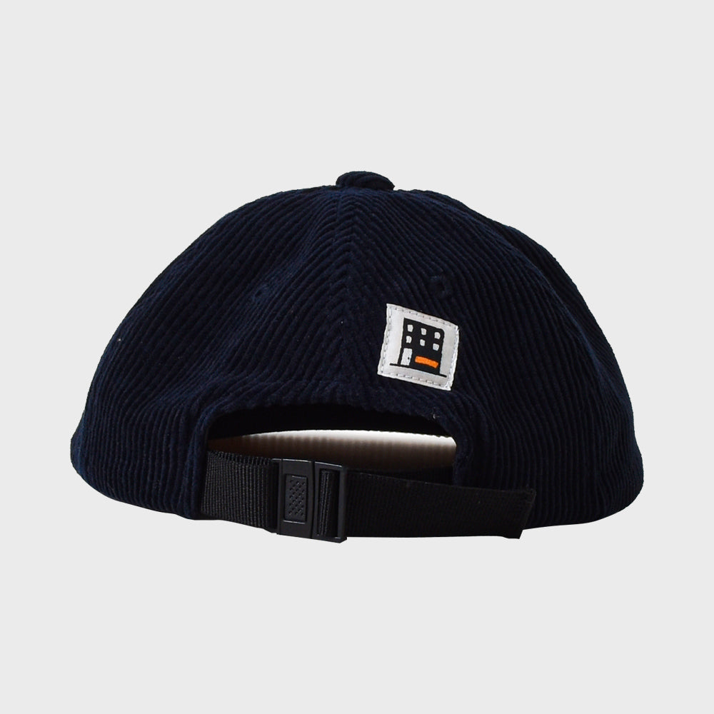 WEIRD SEMICIRCLE CORDUROY FLAT BRIM CAP (NAVY)