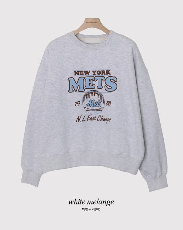 NY METS Printing Sweat Shirt (3color)