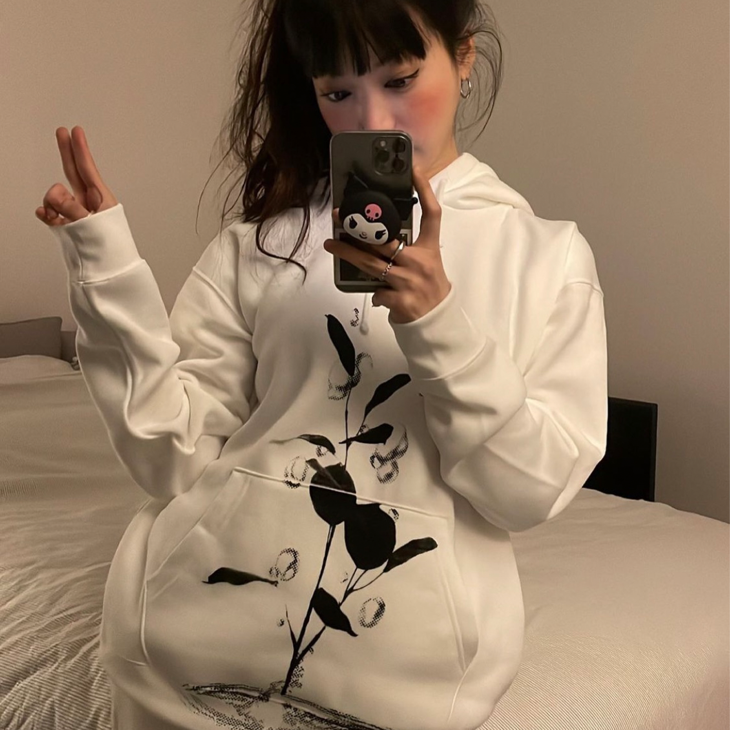 Rain drop Hoodie ( White