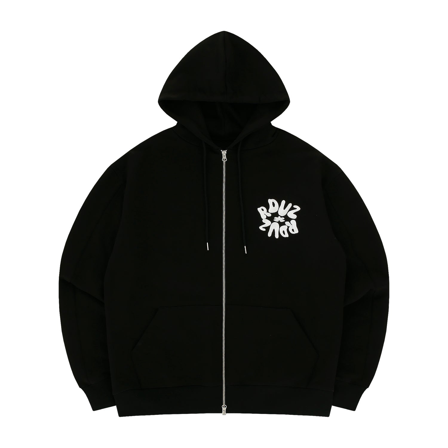 cut point hood zip-up - BLACK