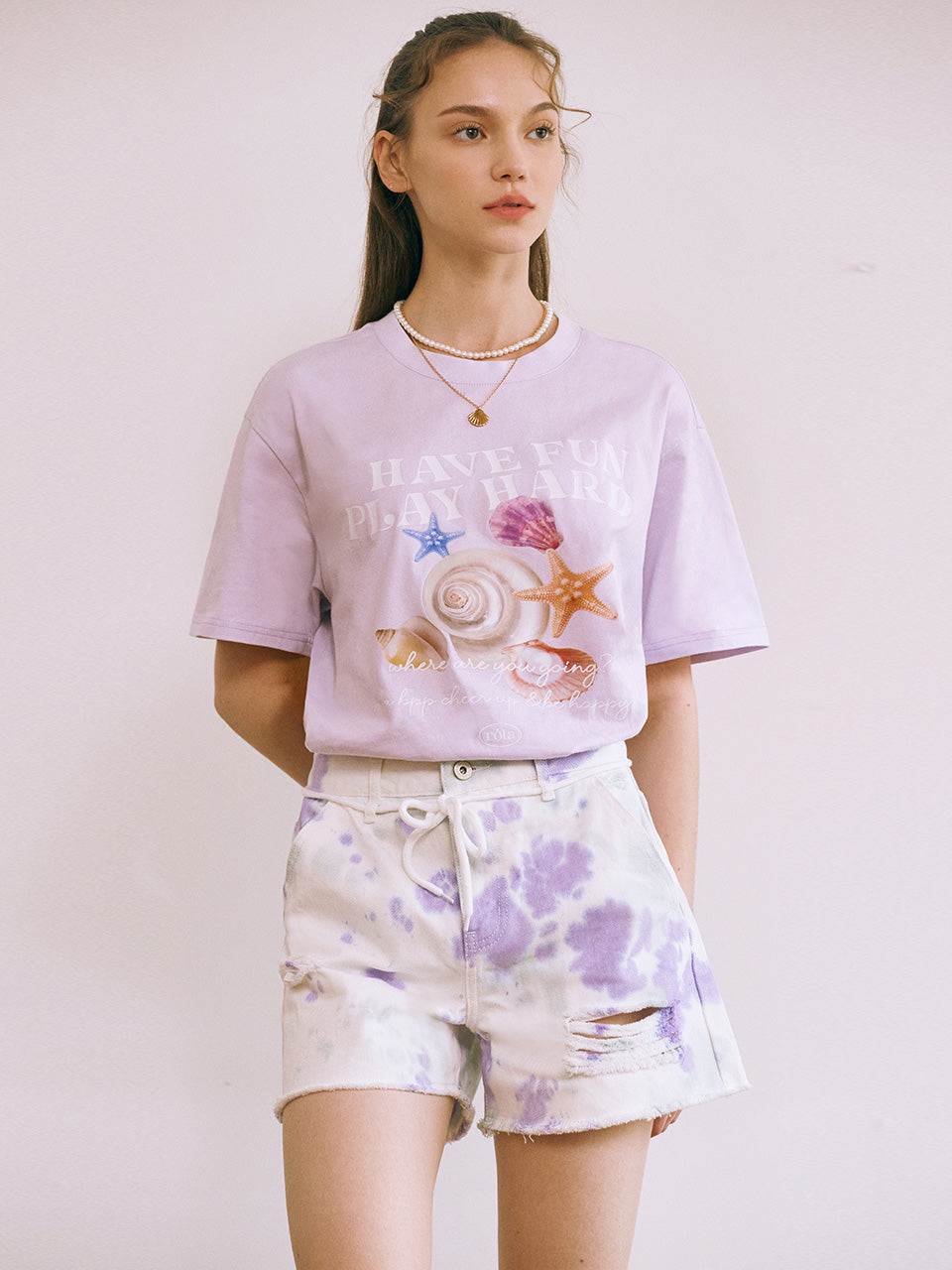 TIE-DYE SHORT PANTS LAVENDER