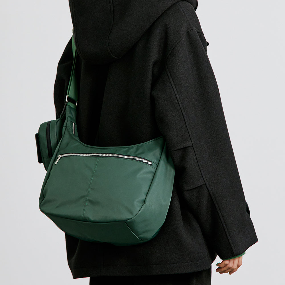 HIGORO NYLON UTILITY MESSENGER BAG GREEN