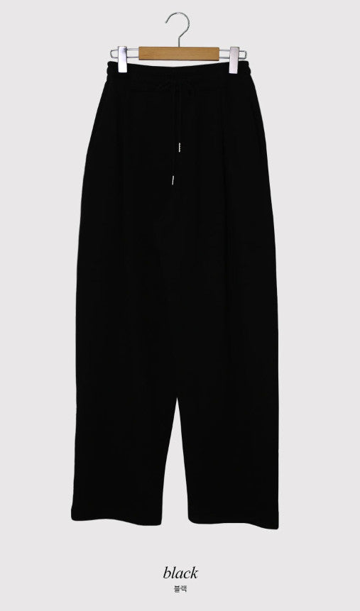 Cotton Pintuck Wide Banding Pants (3color)