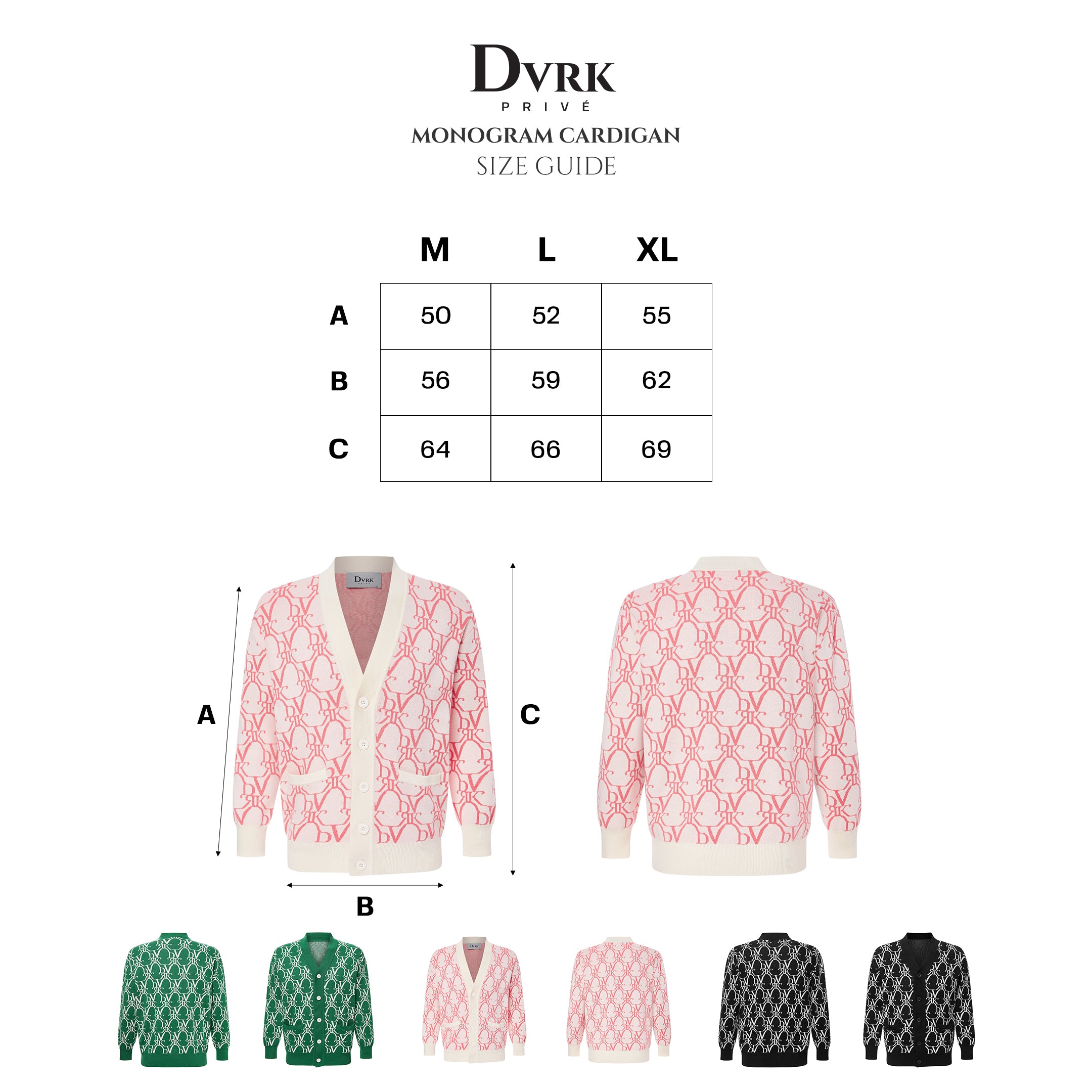 DVRK MONOGRAM CARDIGAN - LIVING CORAL