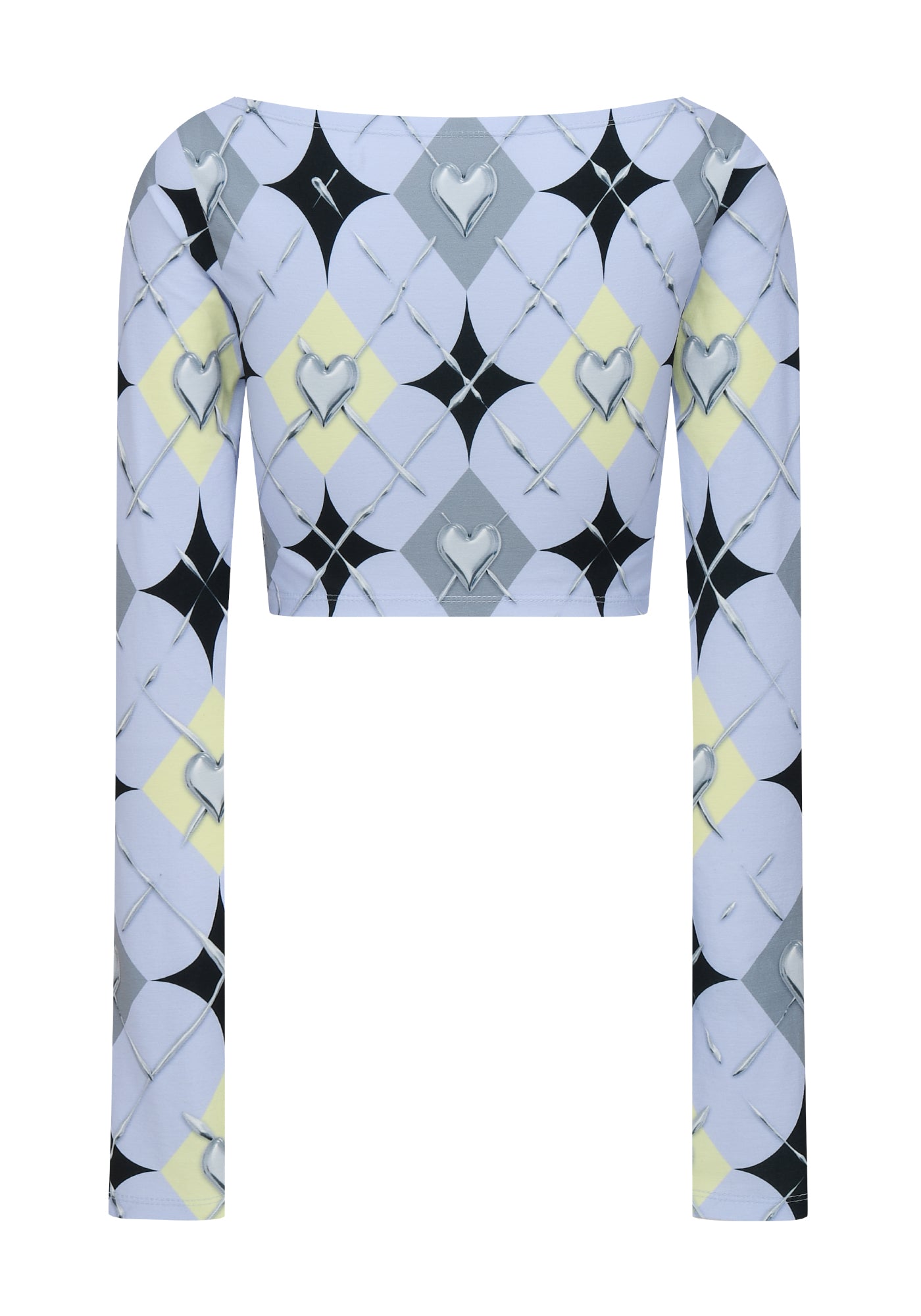 CHROME ARGYLE CROP TOP (BLUE)