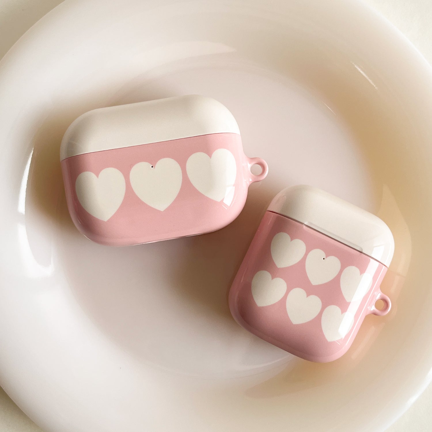 cutie heart hard glossy airpods case