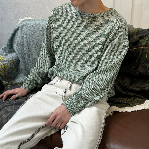 [ユニセックス] エコグリーンボカシニットTシャツ / [Unisex] Eco green bocasi knit t-shirts(2color)