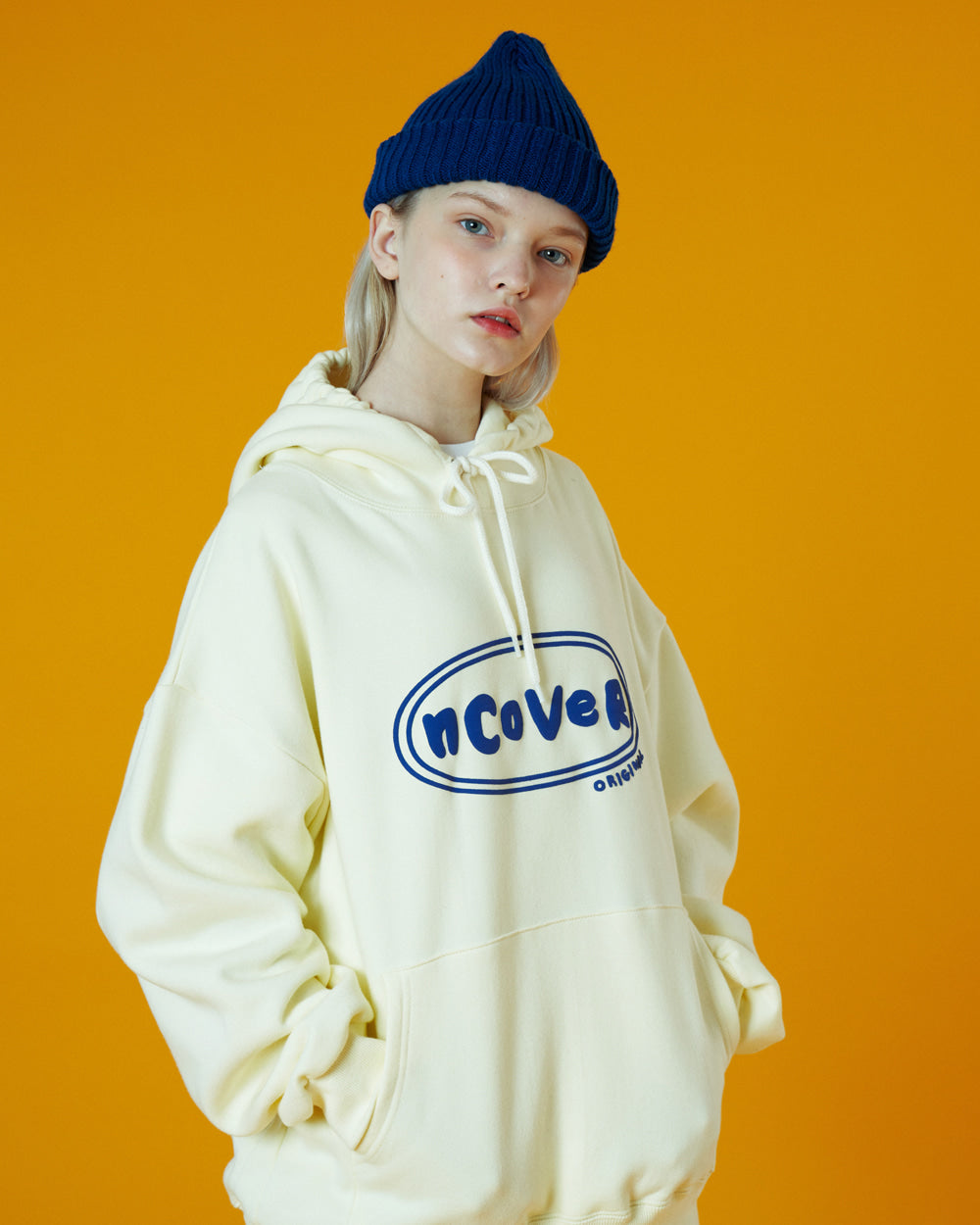 ORIGINAL FOAMING PRINTING HOODIE-CREAM