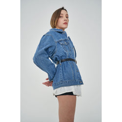 SEMI OVER FIT BELT SET DENIM JACKET [1000]