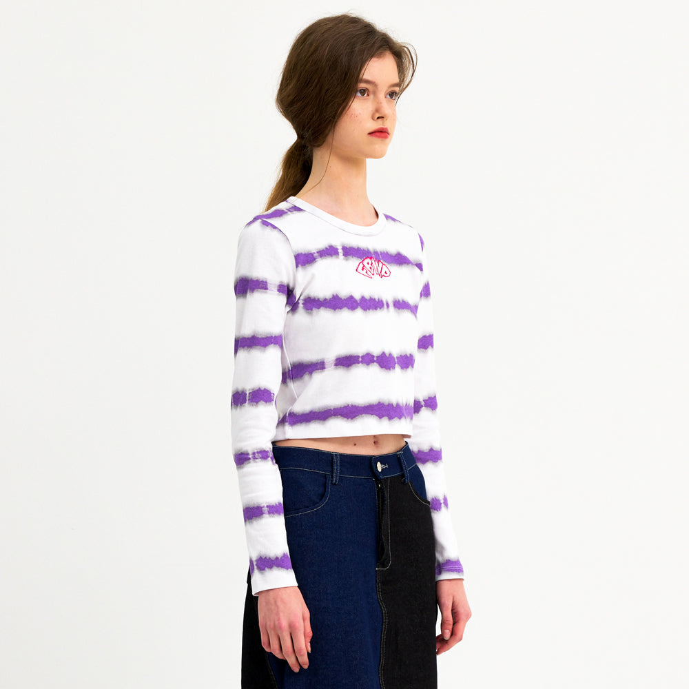 CIROS LONG SLEEVE CROP TEE (VIOLET)