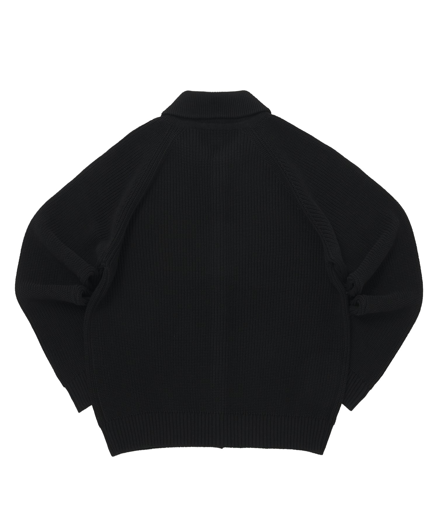 ROUND-COLLAR 7G KNIT CARDIGAN (Black)