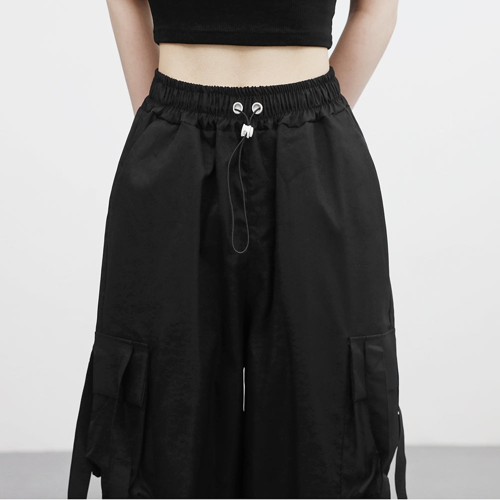 Utto Zipper Cargo Wide Pants