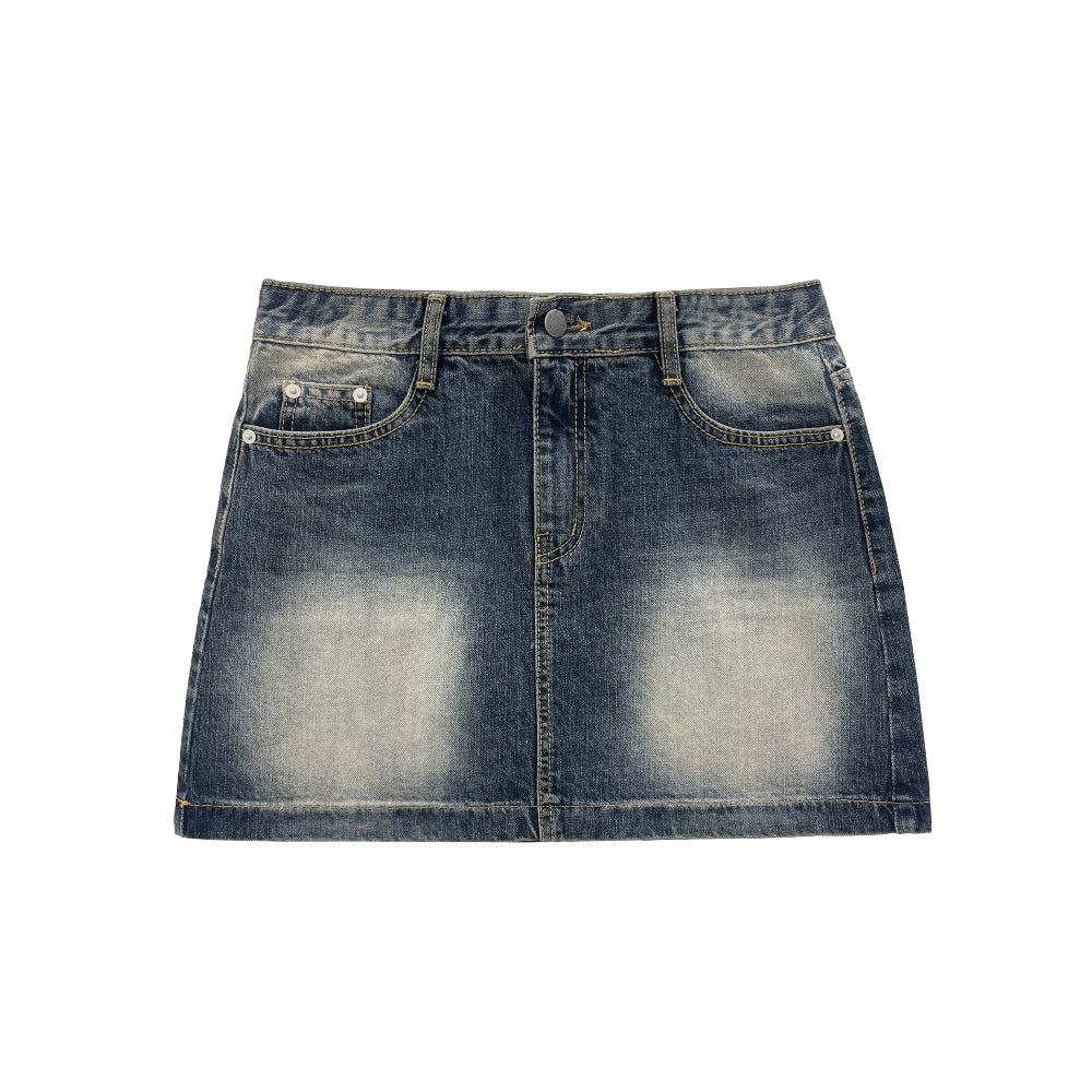 Cover low vintage denim skirts (Medium blue)