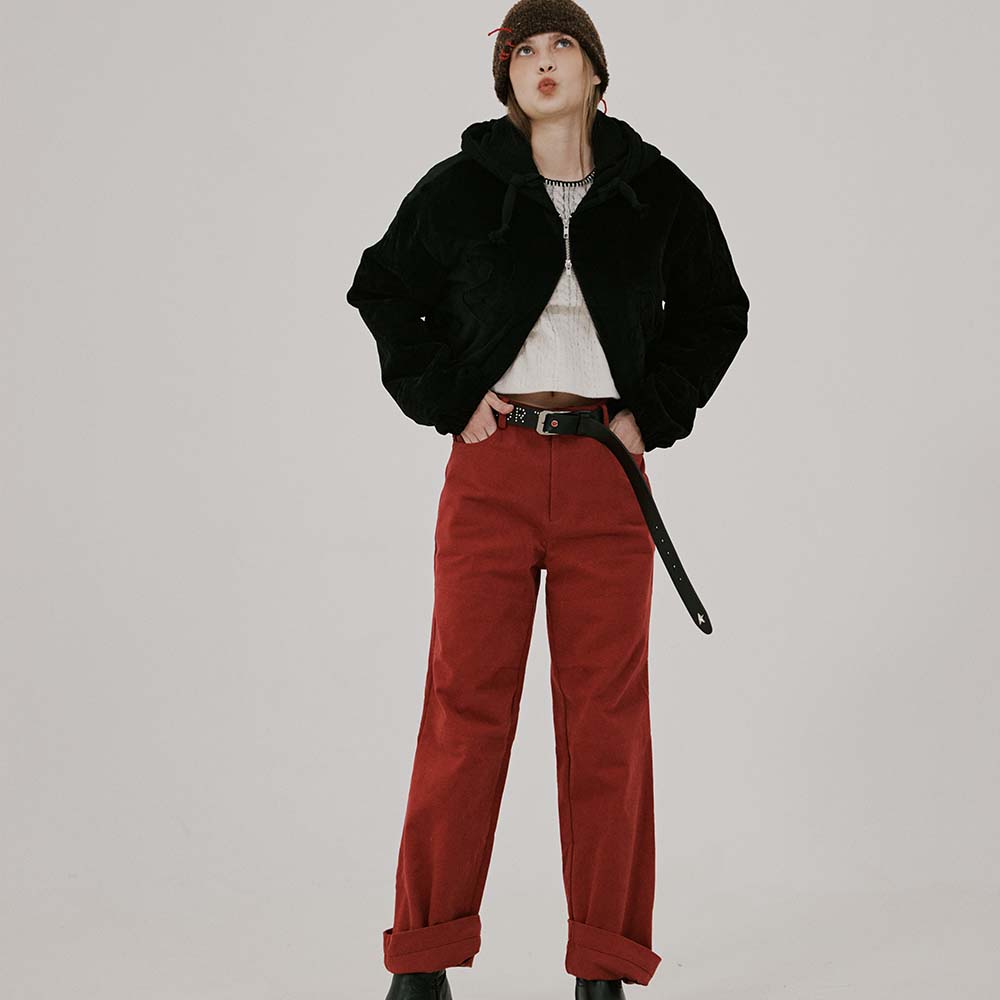 BURGUNDY CARGO PANTS