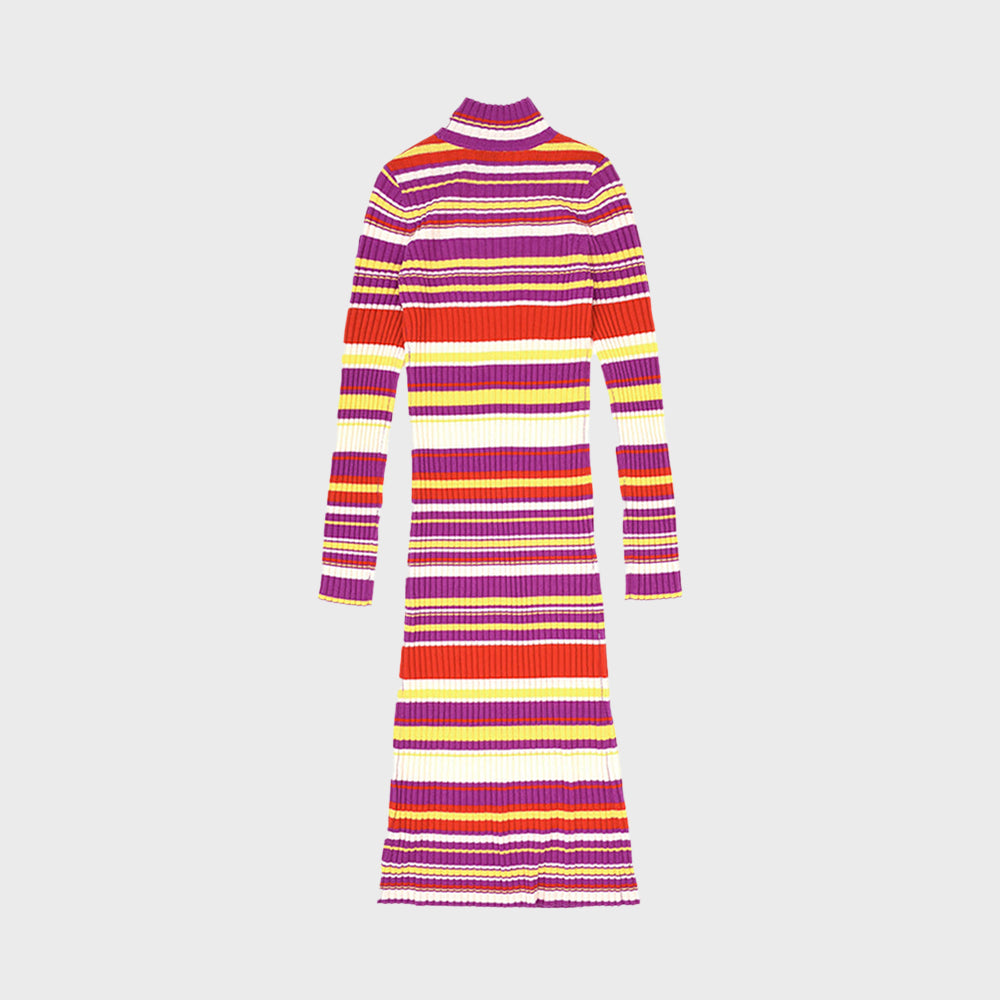 MULTI COLOR STRIPE DRESS_ORCHID