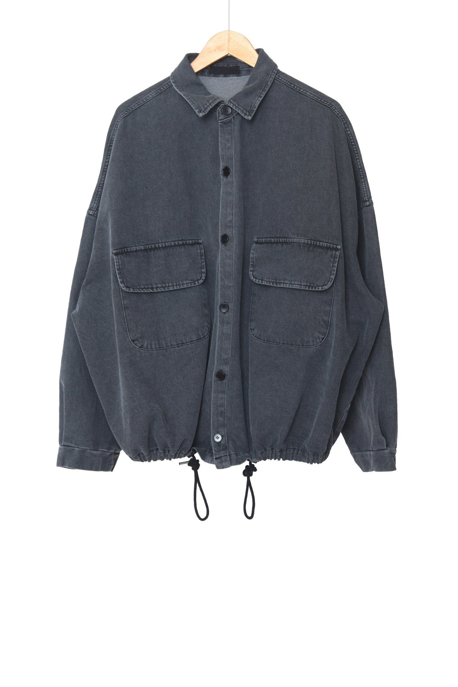 String balloon denim shirt