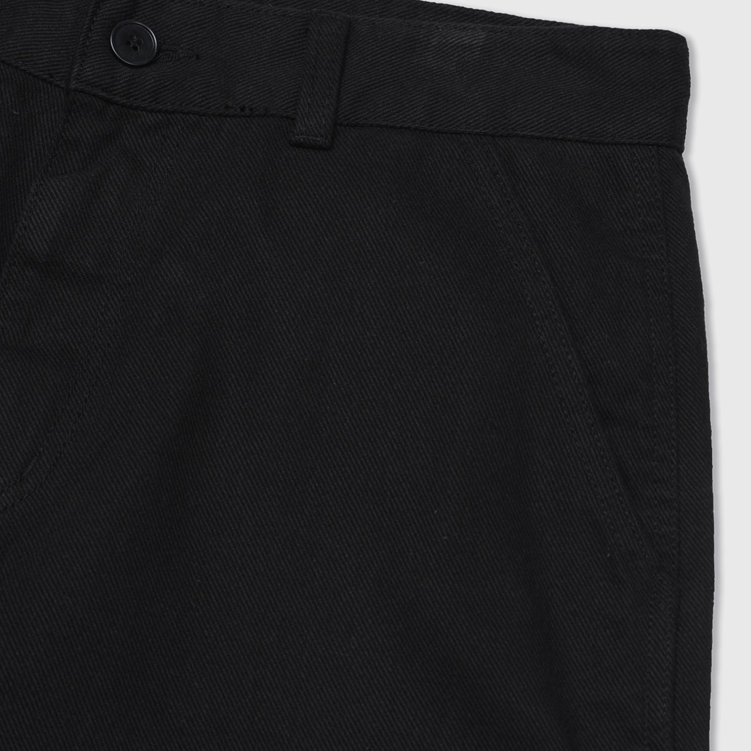 COTTON TWILL MILITARY WIDE CARGO PANTS (BLACK)