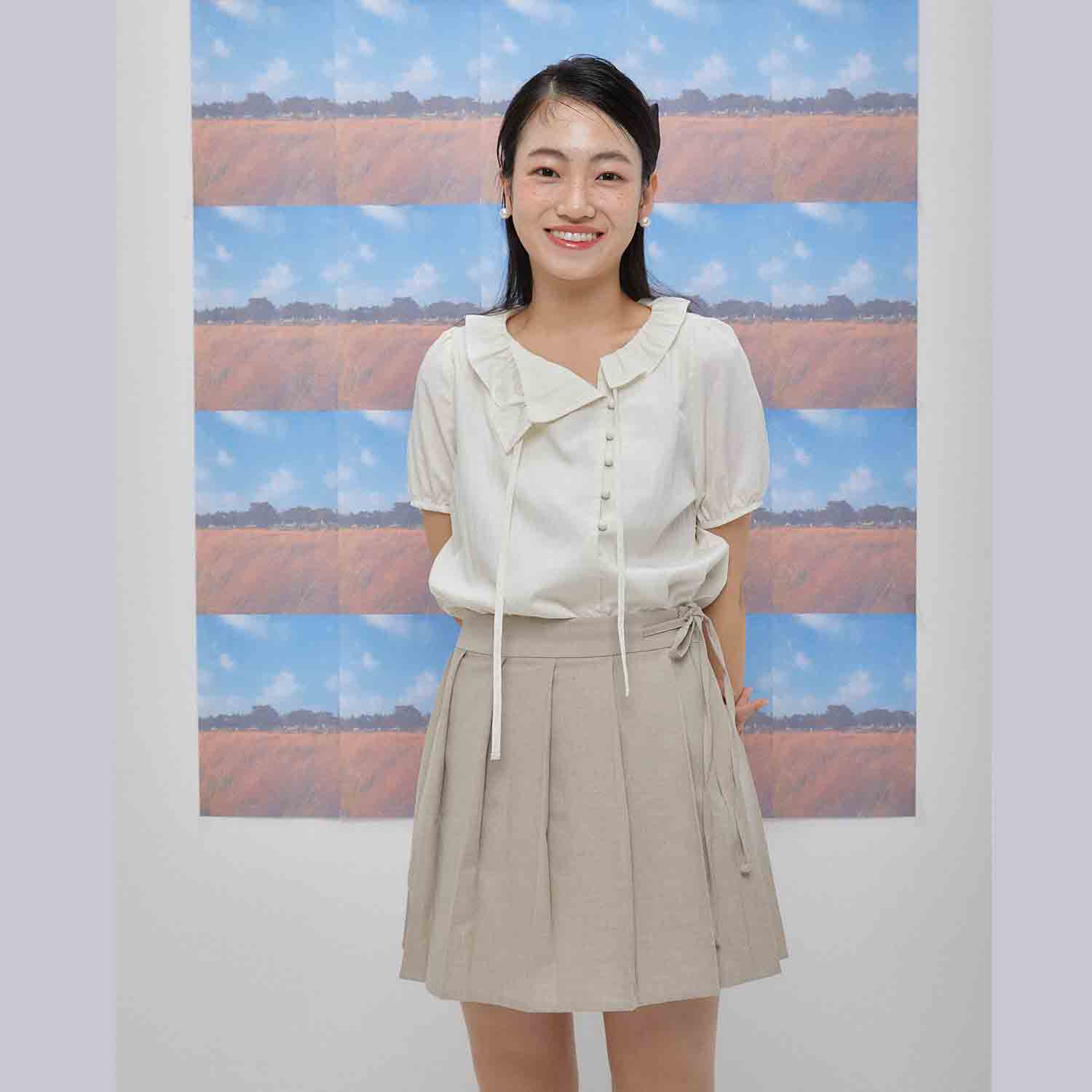 Kairo pleats skirt (beige)