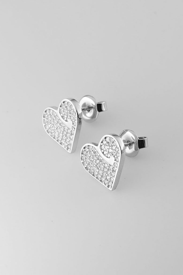 Cubic heart symbol earring 