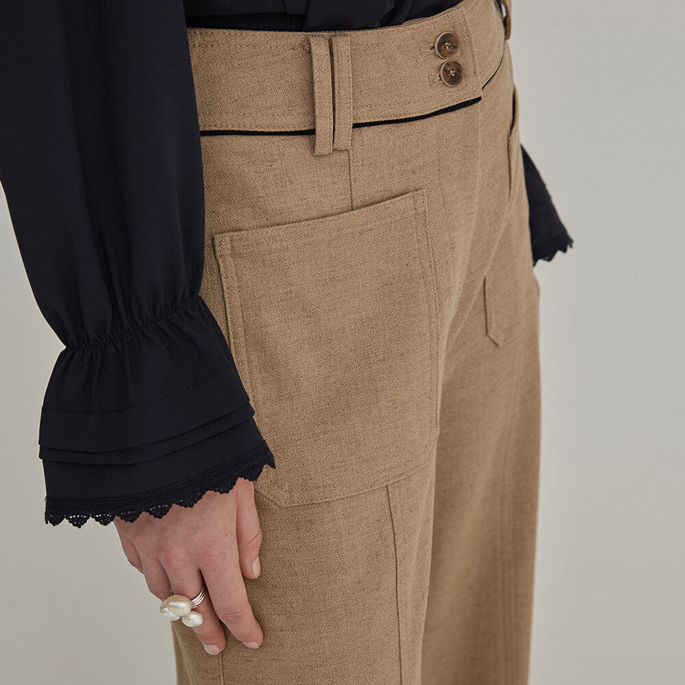 Wool pocket pants - Beige