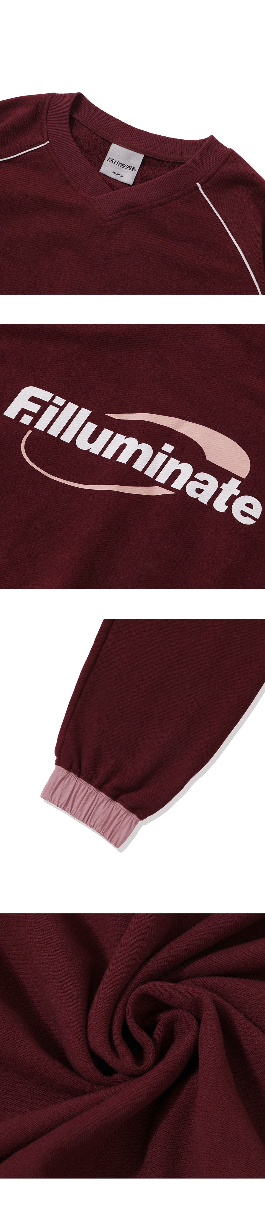 Piping Circle Logo Sweat Shirt-Wine