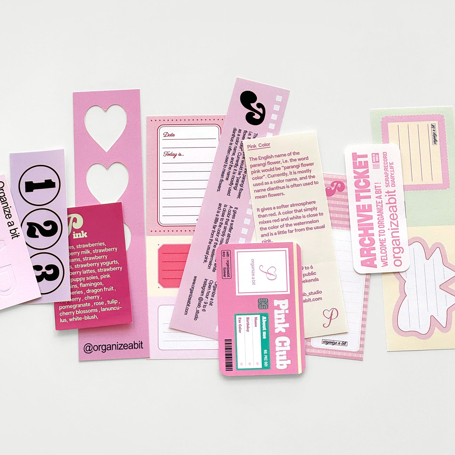 oab tone pack pink / scrap sticker set