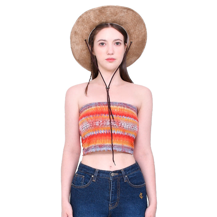 Ethnic crop tube top (orange)