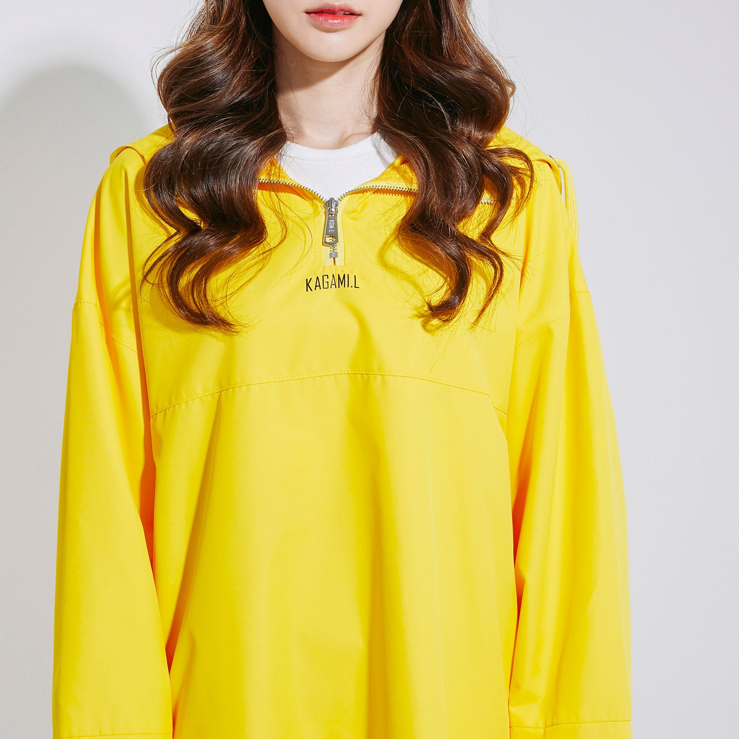 Oversize Anorack Hoodie Onepiece Yellow