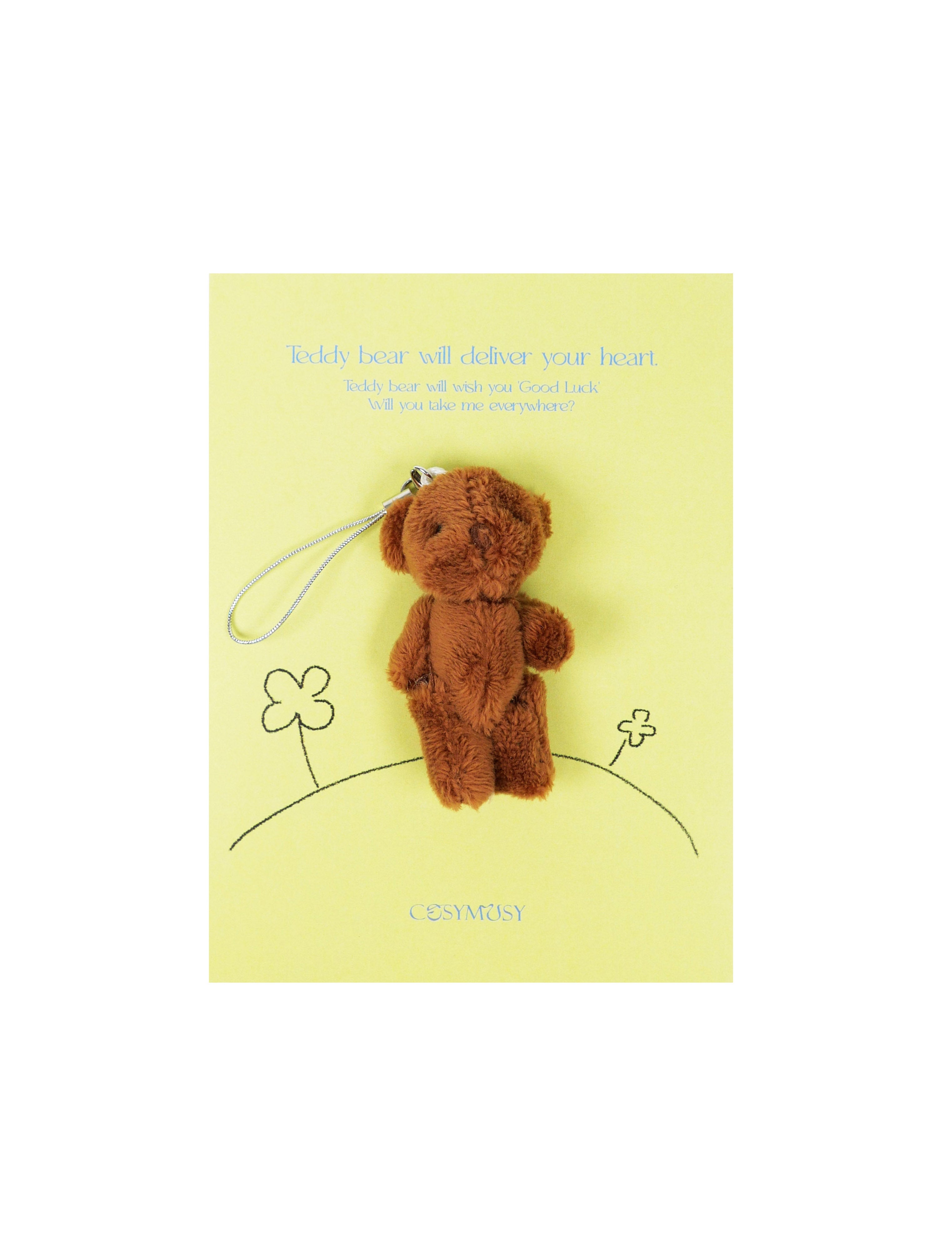 Cosymosy 'Good Luck' Teddy bear Keyring Card - 5 Color