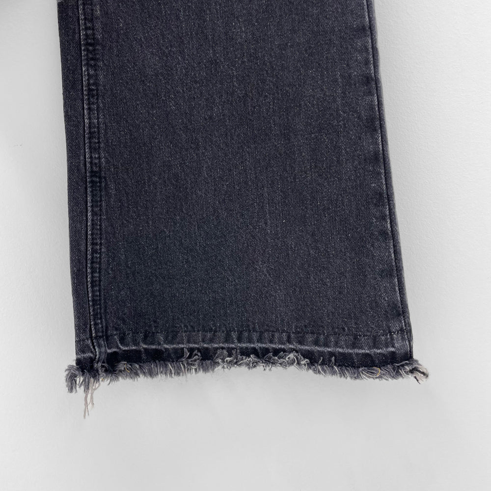 Stud side-cut wide denim jean (Black)