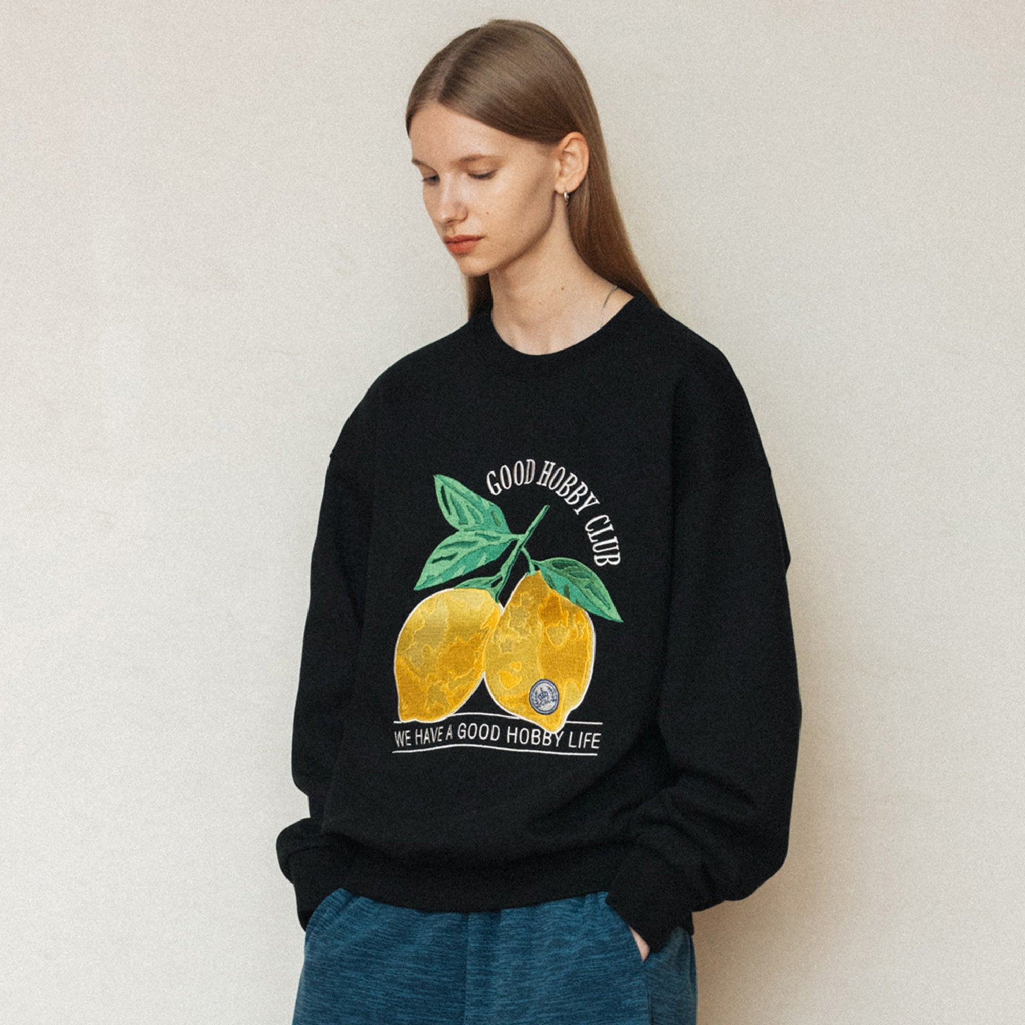 DOUBLE LEMON SWEATSHIRT_BLACK