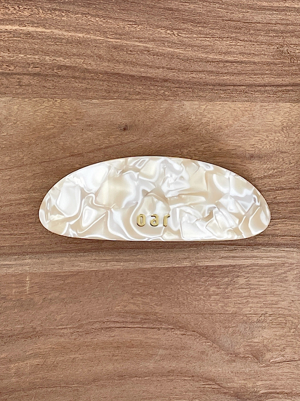 oar Classic Big Marble Barrette [Ivory]