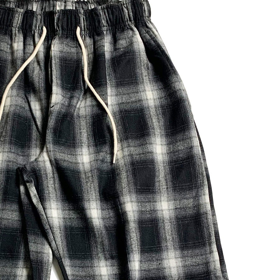 wide tartan check banding pants