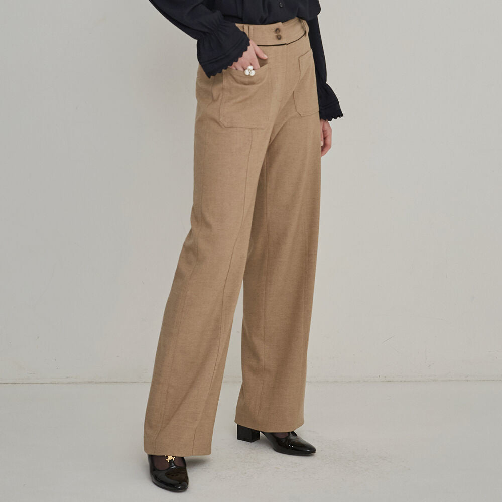 Wool pocket pants - Beige