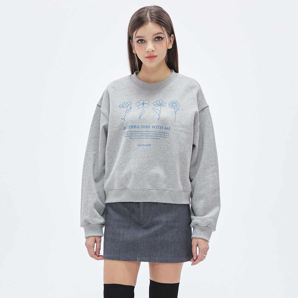 フラワーハンドグランピックスウェット/Flower Hand Graphic Sweatshirt [GREY]