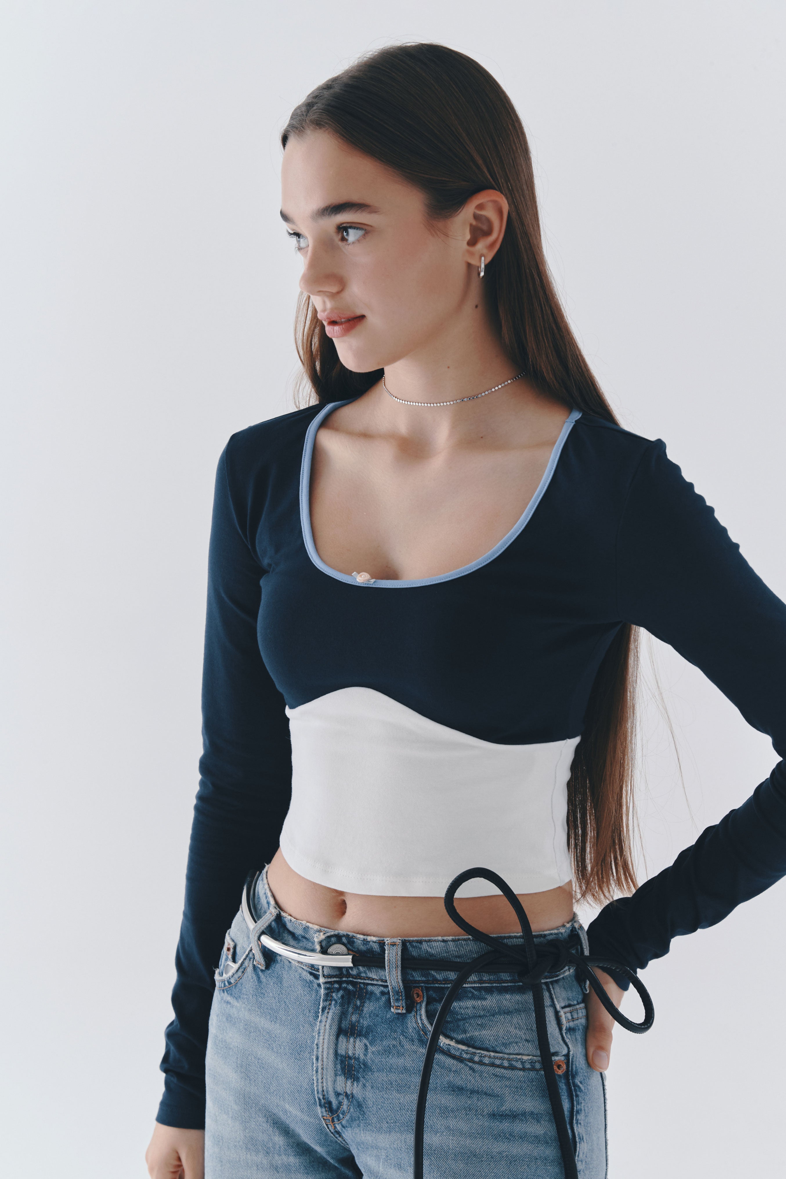 ROSEY TOP (NAVY)