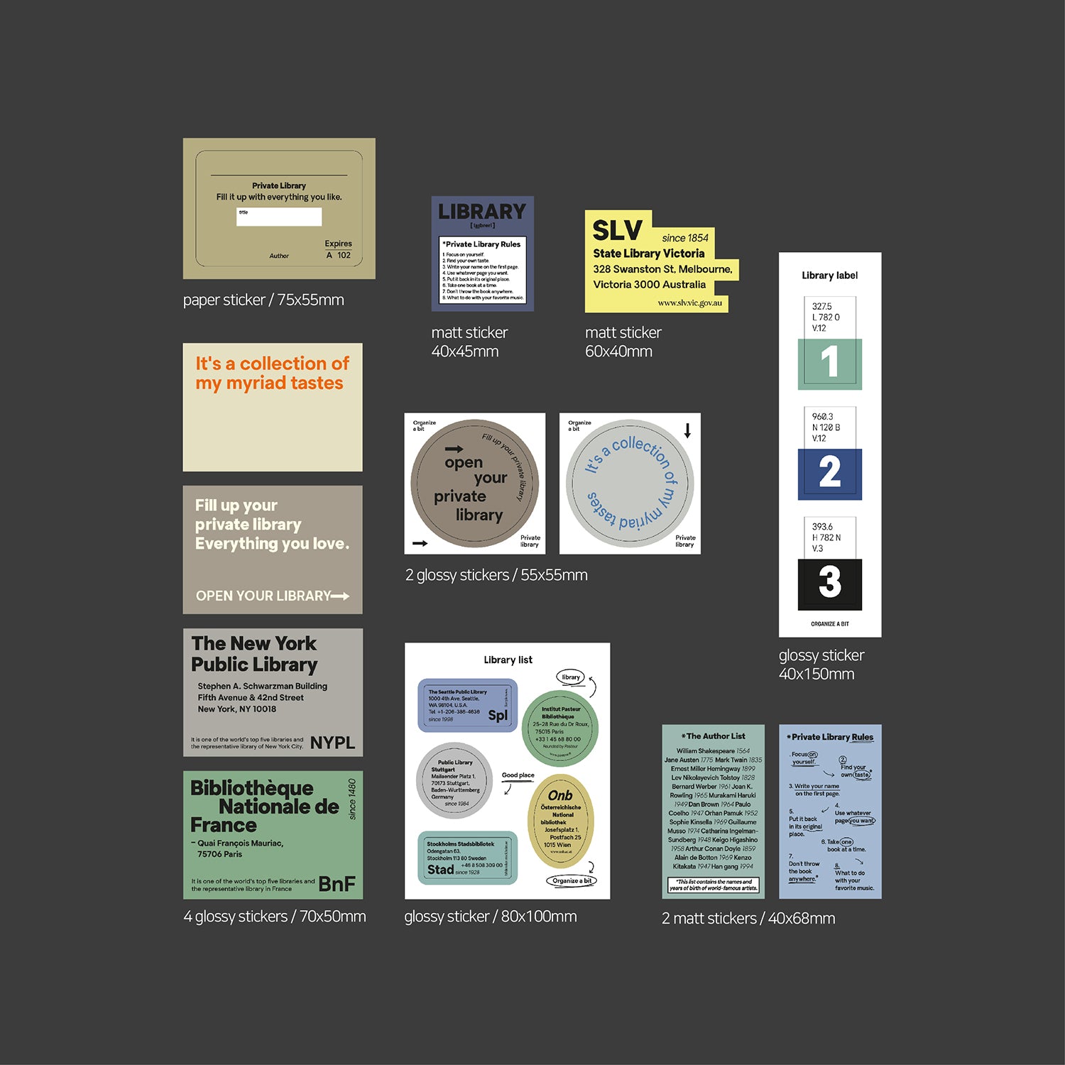 oab library pack / scrap sticker set