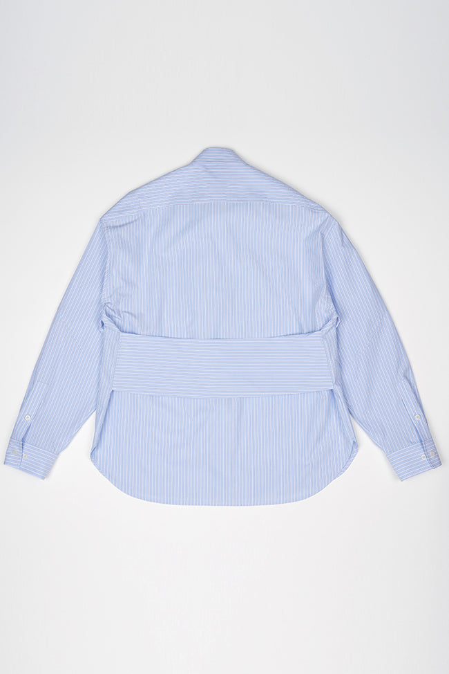 BACK WIDE STRAP OVERSIZED SHIRT IN BLUE STRIPE