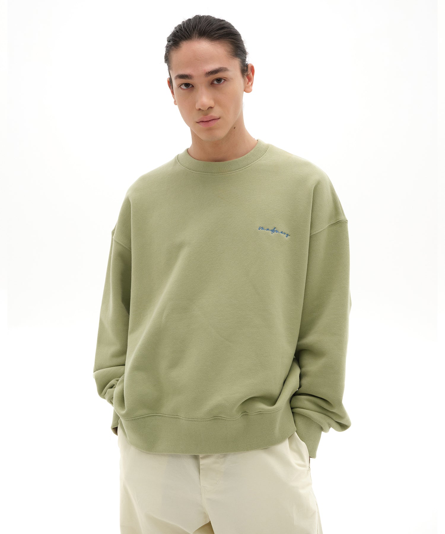 Basic embroidered sweatshirt_green